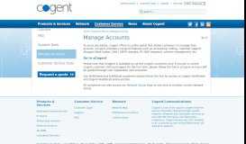 
							         Manage Accounts - Cogent Communications								  
							    
