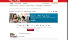 
							         Manage Accounts with Wells Fargo Online®								  
							    