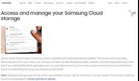 
							         Manage and access your Samsung Cloud storage								  
							    