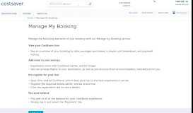
							         Manage My Booking - CostSaver Home - Costsaver								  
							    