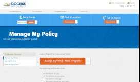 
							         Manage My Policy - Access Auto Insurance								  
							    