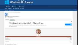 
							         Manage Startup Programs | Windows 10 Forums								  
							    