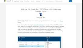 
							         Manage the PowerShell DSC Extension in the Azure Preview Portal ...								  
							    