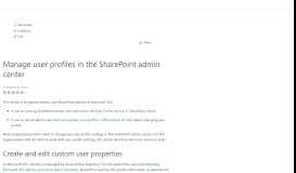 
							         Manage user profiles in the SharePoint admin center | Microsoft Docs								  
							    