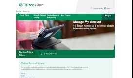 
							         Manage Your Account | Citizens One								  
							    