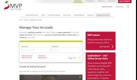 
							         Manage Your Account for Members; log in to make ... - MVP Health Care								  
							    