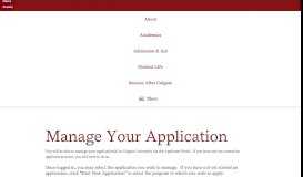 
							         Manage Your Application - Colgate University								  
							    