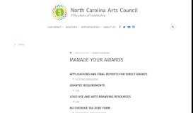 
							         Manage Your Awards | North Carolina Arts Council								  
							    