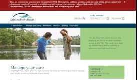 
							         Manage your care | Crossing Rivers Health								  
							    