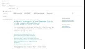 
							         Manage Your Cisco Webex Site in Cisco Webex Control Hub								  
							    
