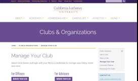 
							         Manage Your Club | Cal Lutheran - California Lutheran University								  
							    
