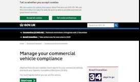 
							         Manage your commercial vehicle compliance - GOV.UK								  
							    