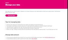
							         Manage your data | T-MOBILE SUPPORT								  
							    
