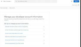 
							         Manage your developer account information - Play ... - Google Help								  
							    
