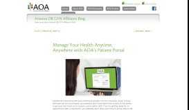 
							         Manage Your Health Anytime, Anywhere with AOA's Patient Portal ...								  
							    