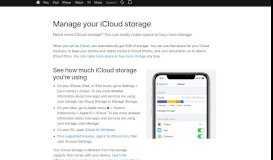
							         Manage your iCloud storage - Apple Support								  
							    
