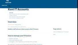 
							         Manage your Kent IT Account - Information ... - University of Kent								  
							    