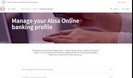 
							         Manage your online banking profile - Absa								  
							    