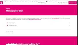 
							         Manage your plan | T-MOBILE SUPPORT								  
							    