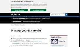 
							         Manage your tax credits - GOV.UK								  
							    