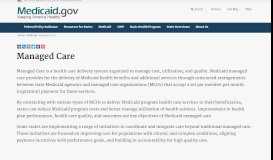 
							         Managed Care | Medicaid.gov								  
							    