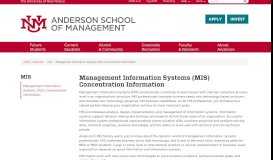 
							         Management Information Systems (MIS) Concentration Information ...								  
							    