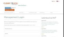 
							         Management Login - ClearTouch - TCN								  
							    