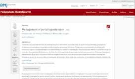 
							         Management of portal hypertension | Postgraduate Medical Journal								  
							    