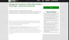 
							         Management University of Africa (MUA) Student Portal Login - www ...								  
							    