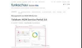 
							         Management von M2M-SIM-Karten: Telekom: M2M Service Portal 3.0 ...								  
							    
