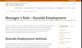 
							         Manager's Role - Outside Employment | Human Resources | The ...								  
							    