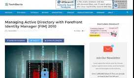
							         Managing Active Directory with Forefront Identity Manager (FIM) 2010								  
							    