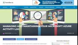 
							         Managing and maintaining your Microsoft Azure activity log - TechGenix								  
							    