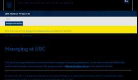 
							         Managing at UBC: UBC Human Resources								  
							    