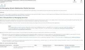 
							         Managing Oracle WebCenter Portal Services - Oracle Docs								  
							    