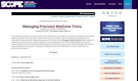 
							         Managing Precision Medicine Trials Symposium - SCOPE 2017								  
							    