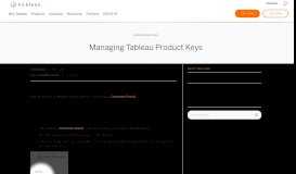 
							         Managing Tableau Product Keys | Tableau Software								  
							    