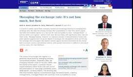 
							         Managing the exchange rate | VOX, CEPR Policy Portal - Vox EU								  
							    