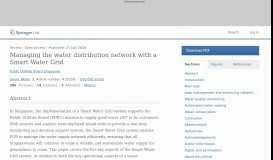 
							         Managing the water distribution network with a Smart Water ... - Springer								  
							    
