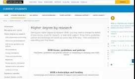 
							         Managing your higher degree by research - Current Students								  
							    