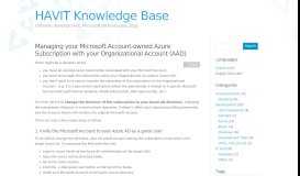 
							         Managing your Microsoft Account-owned Azure Subscription with your ...								  
							    