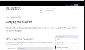 
							         Managing your password - University of Greenwich								  
							    