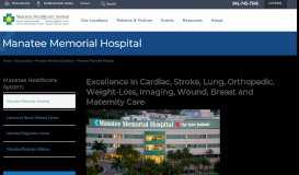 
							         Manatee Memorial Hospital | Manatee Healthcare System								  
							    
