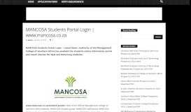 
							         MANCOSA Students Portal Login | www.mancosa.co.za - Eduloaded SA								  
							    