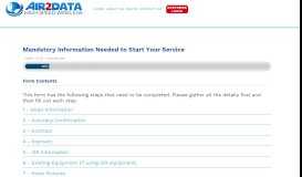 
							         Mandatory Information Needed to Start Your Service - Air2Data								  
							    