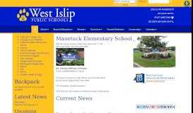 
							         Manetuck Elementary School - West Islip School District Schools								  
							    
