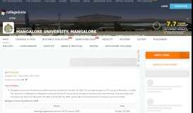 
							         Mangalore University, Mangalore - Admissions, Contact, Website ...								  
							    