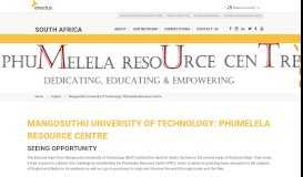 
							         Mangosuthu University of Technology: Phumelela Resource Centre ...								  
							    