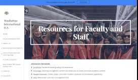
							         Manhattan International H.S. - Resources for Faculty and Staff								  
							    