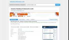 
							         manilatonight.com at WI. Manilatonight.com - Manila's ...								  
							    